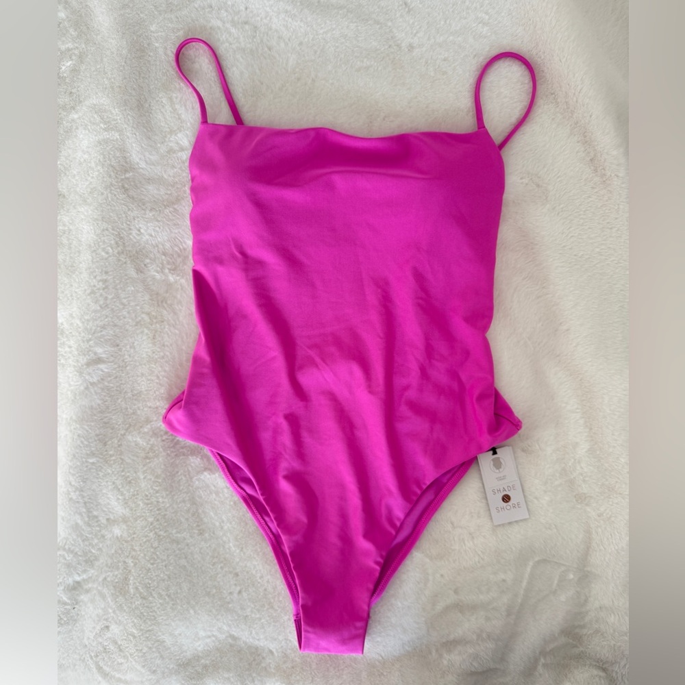 Shade & Shore Barbie Pink One Piece Swimsuit, Size Medium - NWT - Picture 6 of 12